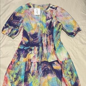 Colorful Abstract Midi Dress
